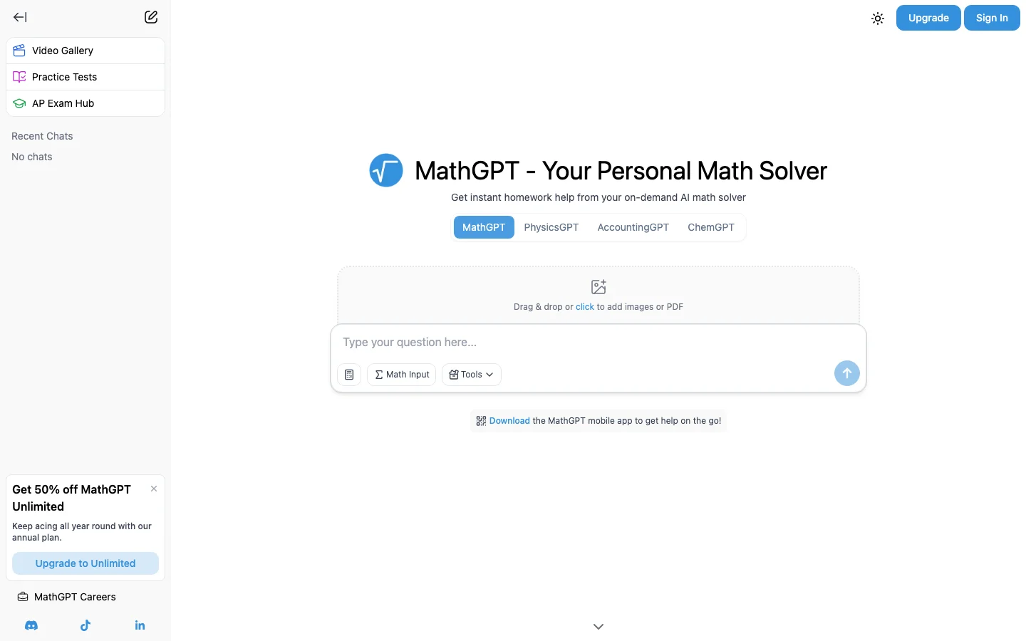 MathGPT hero image