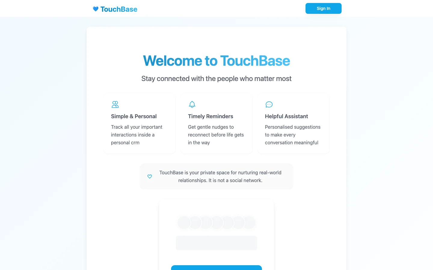 Touchbase hero image