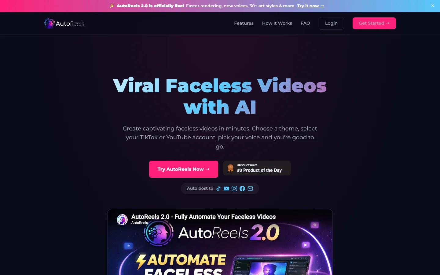 AutoReels.ai hero image