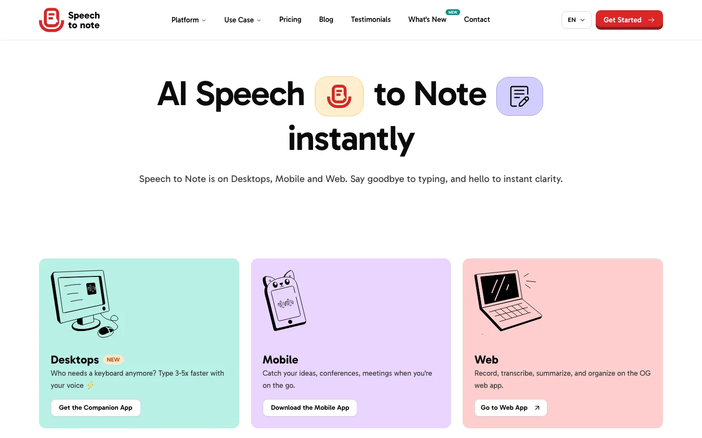 Speech To Note hero image