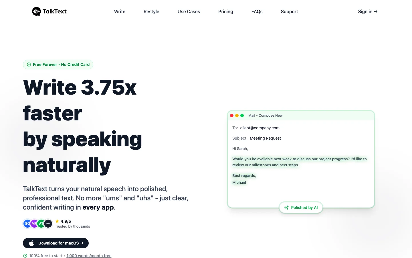 TalkText hero image