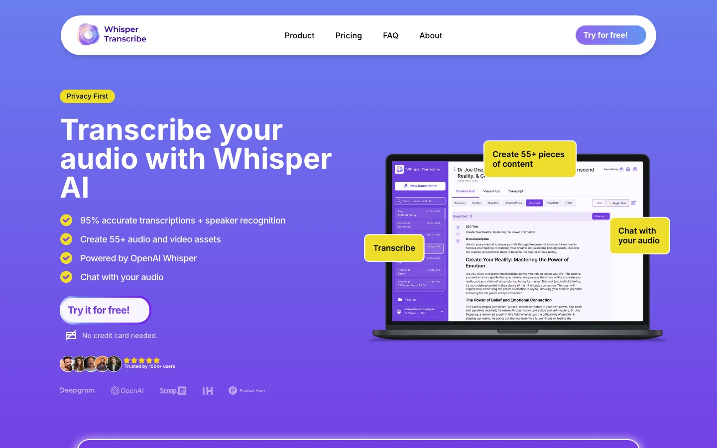 WhisperTranscribe hero image