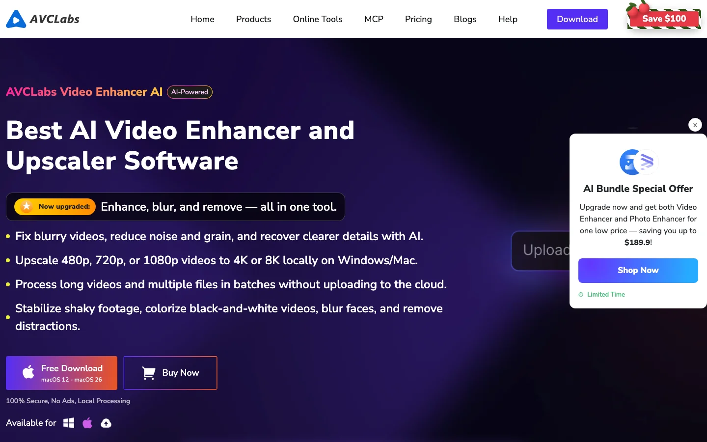 AVCLabs Video Enhancer hero image