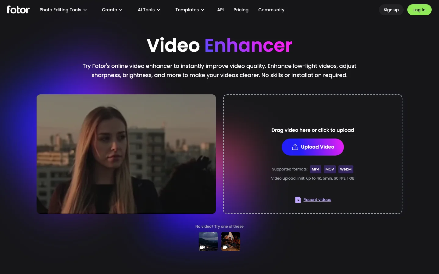 Fotor Video Enhancer hero image